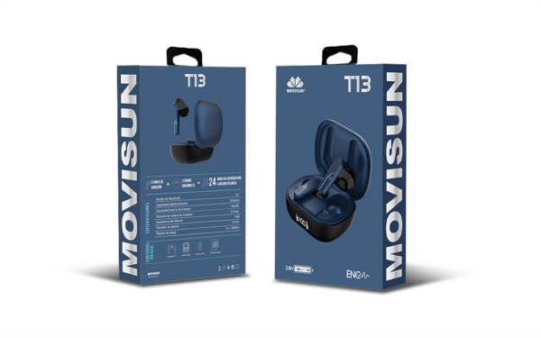 Caja T13 Azul Audífonos T13