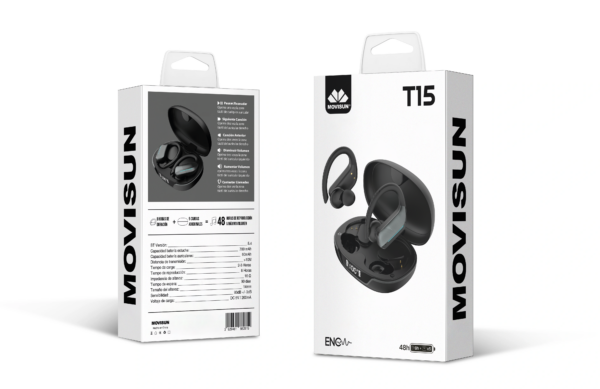 Caja T15 Negro Audífonos T15