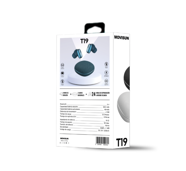 Caja T19 Nueva Trasera Audífonos T19